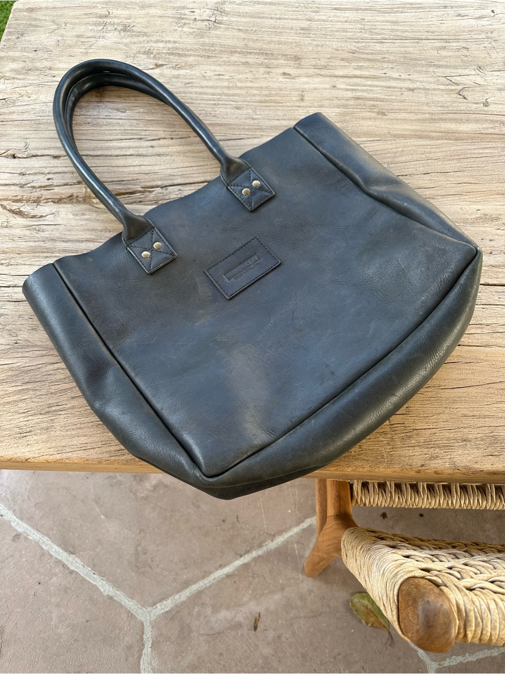 Parker Clay - Black Leather Tote Bag